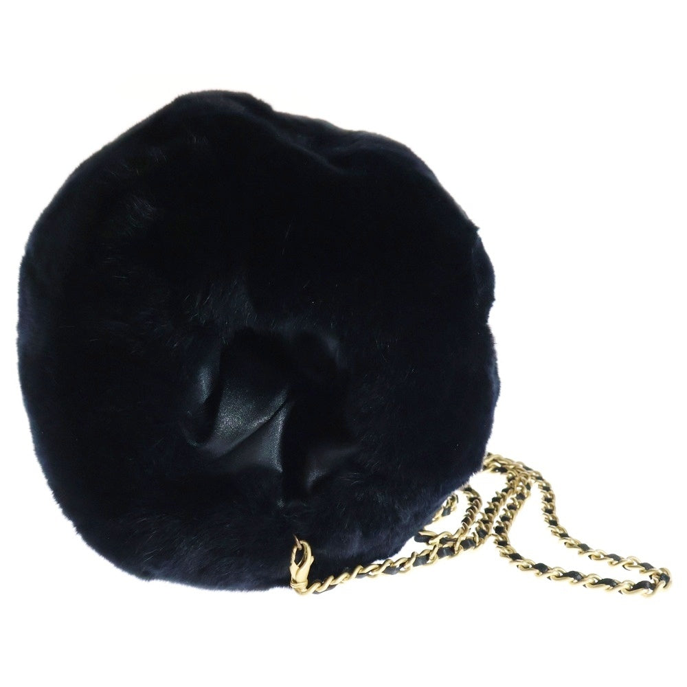 CHANEL(シャネル) ハンドマフ チェーンショルダーバッグ ゴールド金具 ブラック/ホワイト