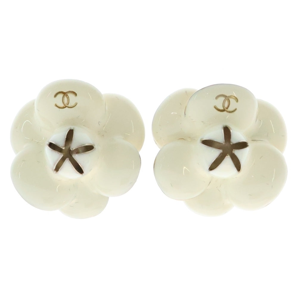 CHANEL(シャネル) カメリア ココマーク ロゴ フラワーモチーフ イヤリング ホワイト/ゴールド レディース 02P