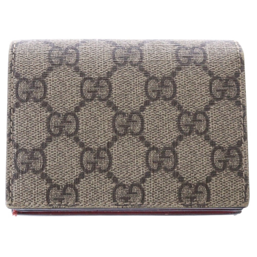 GUCCI(グッチ) GGスプリーム チェリー コンパクトウォレット PVC×レザー ベージュ 財布