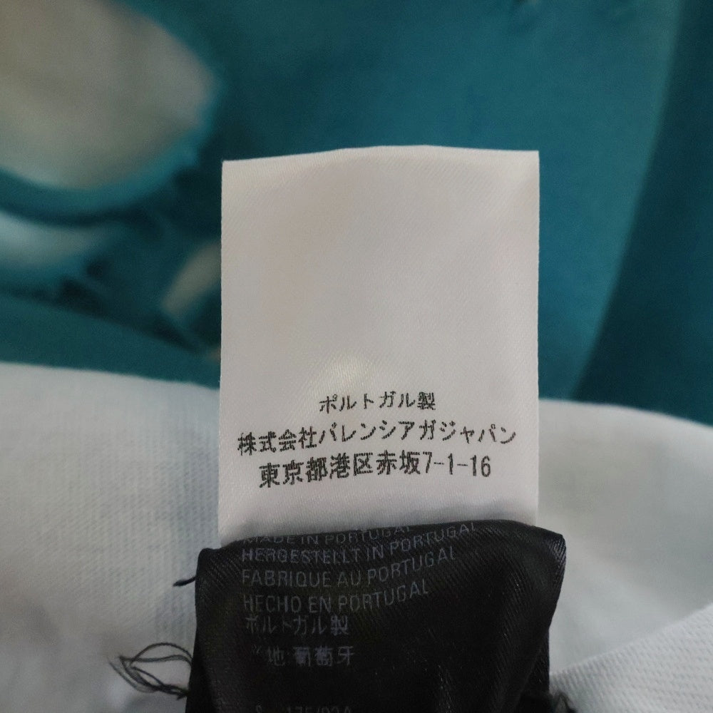 BALENCIAGA(バレンシアガ) 21SS Caps Destroyed Hoodie キャップス デストロイド フーディ プルオーバースウェットパーカー ダメージ加工 グリーン ターコイズブルー