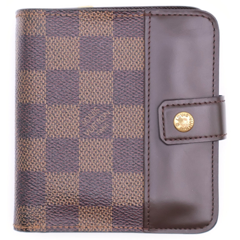 LOUIS VUITTON(ルイヴィトン) コンパクトジップ ダミエ エベヌ PVC レザー ウォレット 二つ折り財布 ブラウン N61668 CA0011