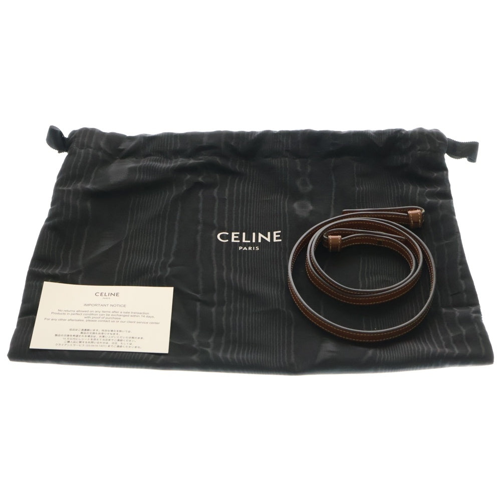 CELINE(セリーヌ) トリオンフ バーティカルカバ ミニ 2WAYバッグ ブラック×ブラウン 194372BZK