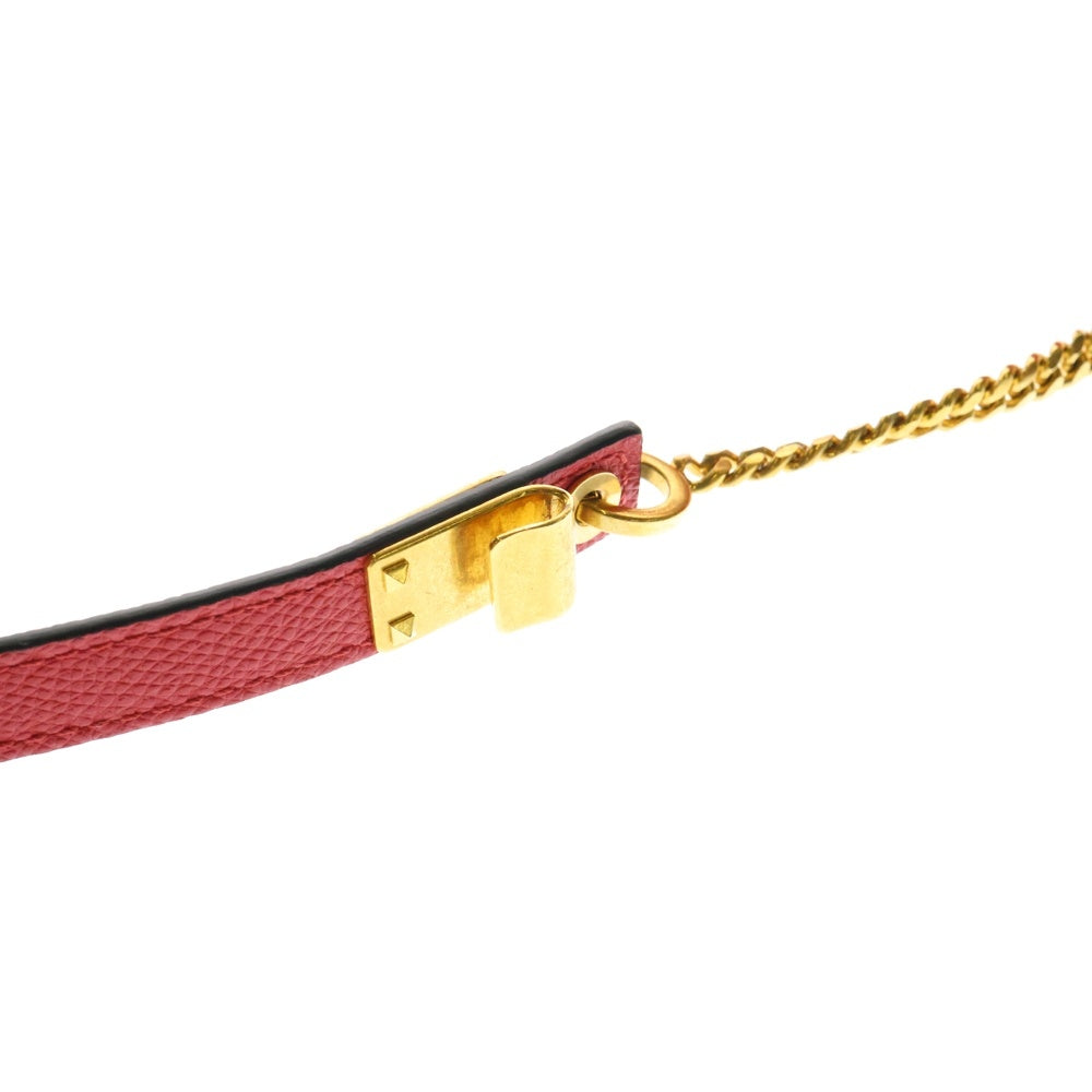 VALENTINO(ヴァレンティノ) ショルダーバッグ ショルダーポシェット ゴールド金具 レッド レザー
