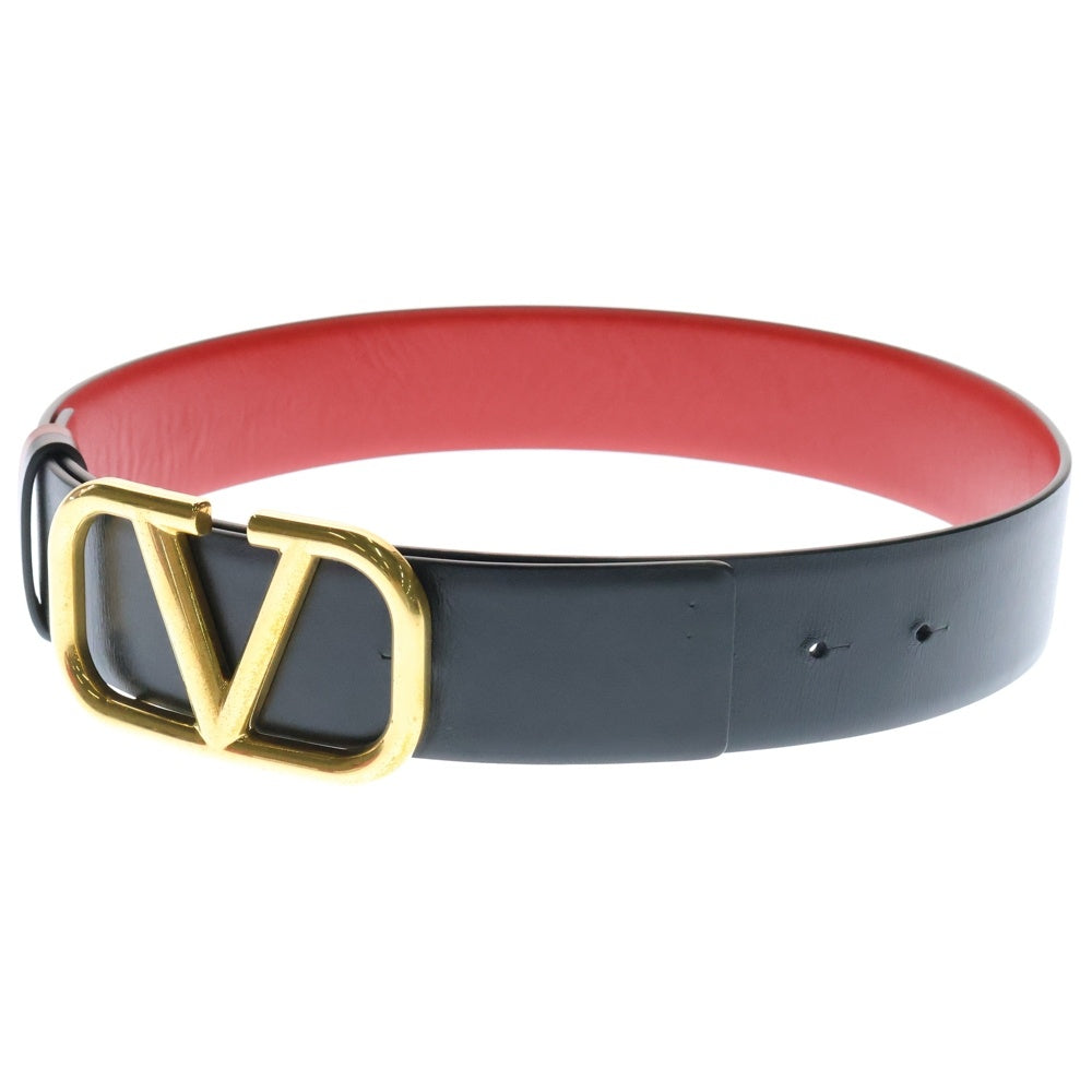 VALENTINO(ヴァレンティノ) カジュアルベルト リバーシブル ブラック×レッド ゴールド金具 レザー ZW2T0S11ZFR