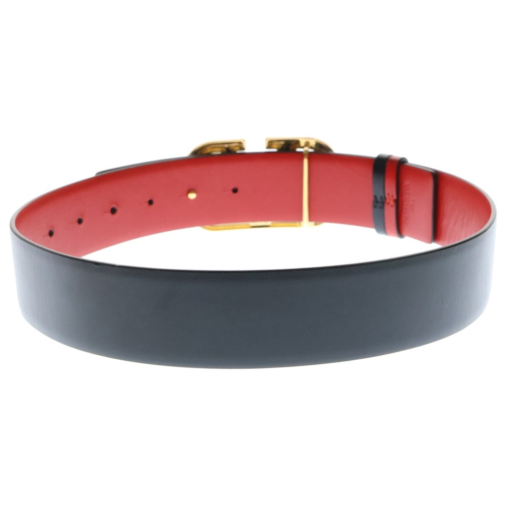 VALENTINO(ヴァレンティノ) カジュアルベルト リバーシブル ブラック×レッド ゴールド金具 レザー ZW2T0S11ZFR