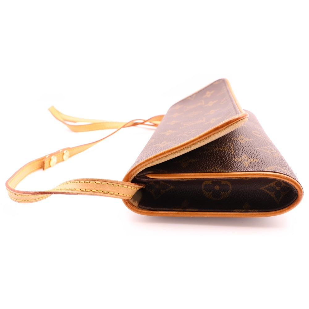LOUIS VUITTON(ルイヴィトン) モノグラム ポシェットツインGM レザーショルダーバッグ ブラウン レディース M51852