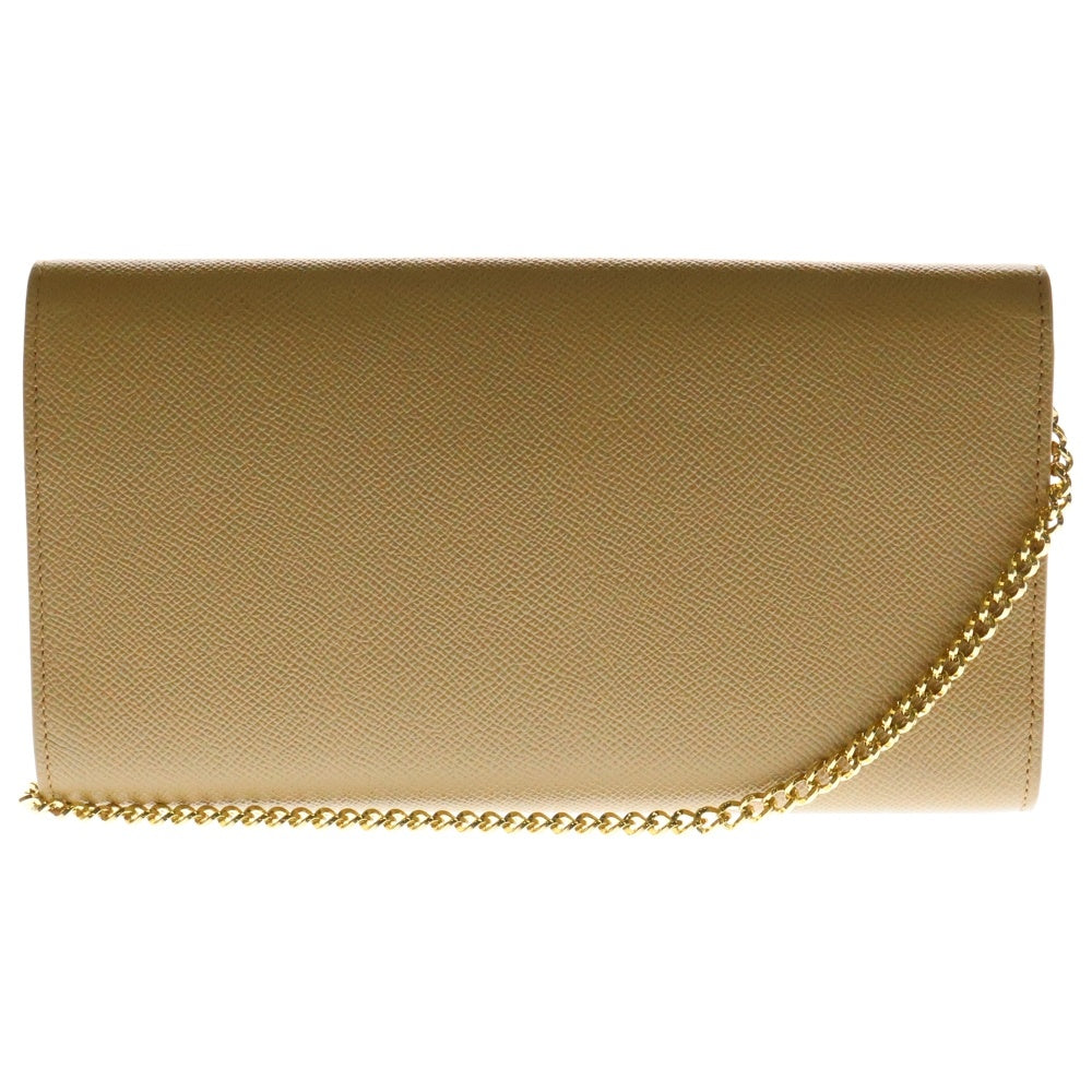 Salvatore Ferragamo(サルヴァトーレ フェラガモ) チェーンショルダーバッグ ミニバッグ ゴールド金具 ブラウン キャメル カーフスキン