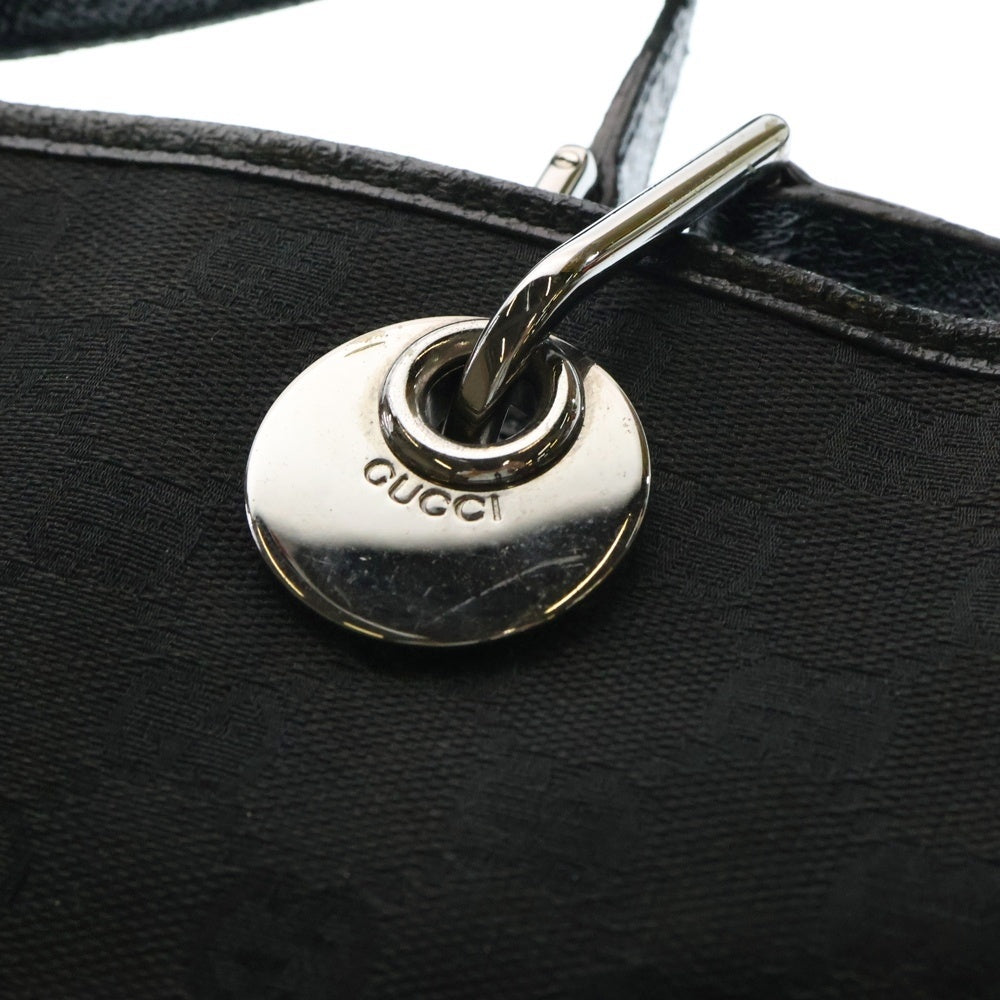 GUCCI(グッチ) GGキャンバス トートバッグ ハンドバッグ ミニバッグ シルバー金具 レザー×キャンバス ブラック 120844
