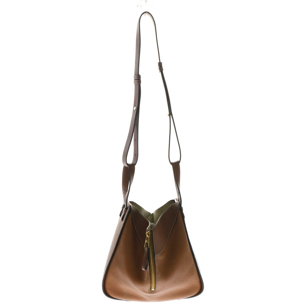 LOEWE(ロエベ) ハンモック スモール アナグラムロゴ レザー 2WAY ハンド ショルダーバッグ ゴールド金具 ブラウン