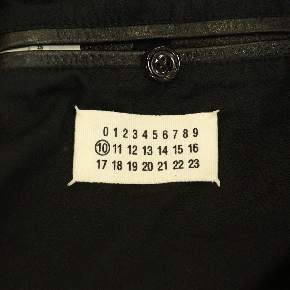 Maison Margiela 0(メゾンマルジェラ) 13AW ユーズド加工 カーフレザー ダブル ライダースジャケット ブラック S30AM0254 SX8115