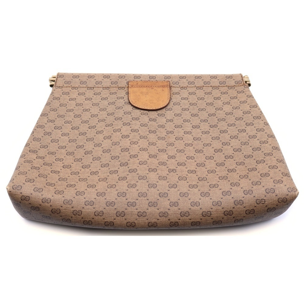 GUCCI(グッチ) GG クラッチバッグ セカンドバッグ ケース ブラウン レザー PVC ゴールド金具