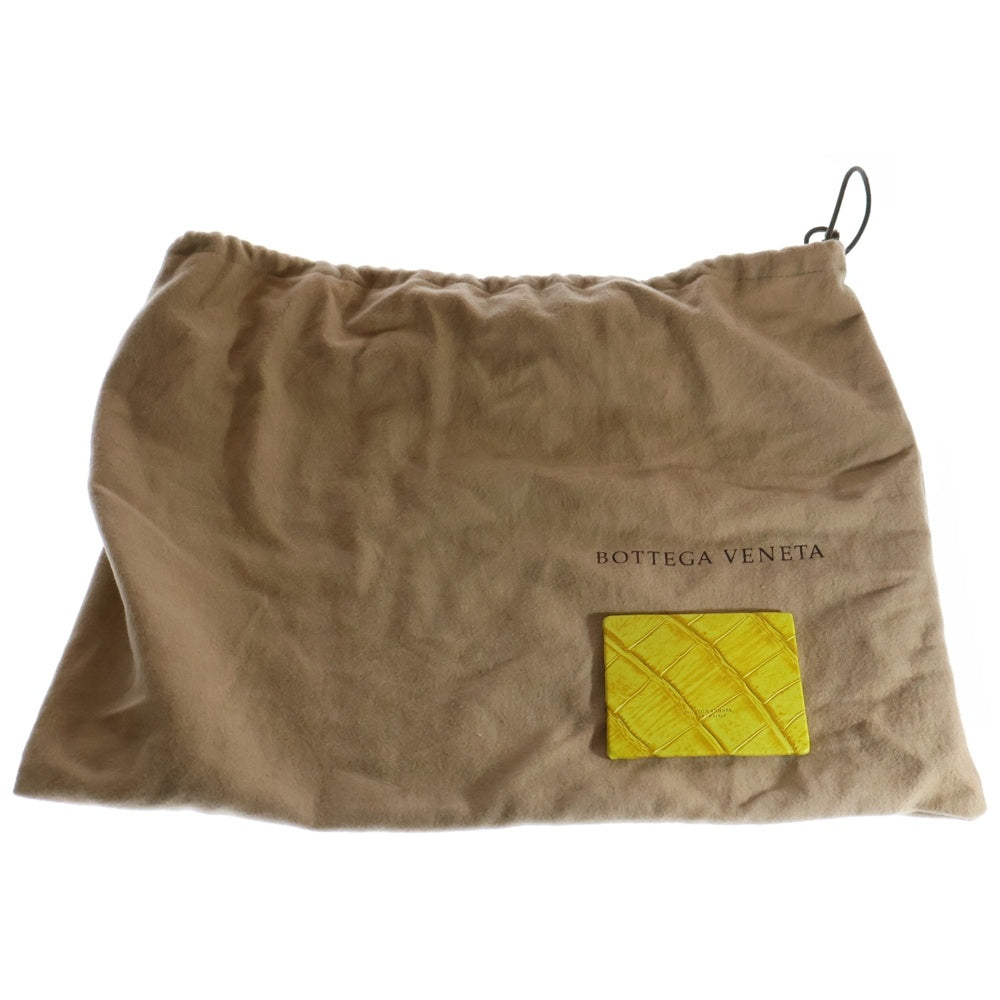 BOTTEGA VENETA(ボッテガヴェネタ) クロコ ハンドバッグ レザー ゴールド金具 イエロー