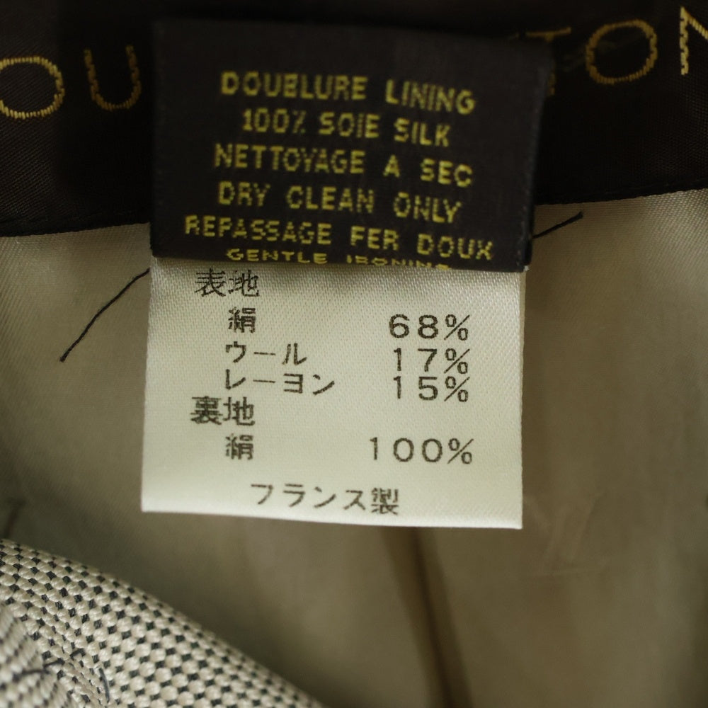 LOUIS VUITTON(ルイヴィトン) ビッグボタン シルク ウール キャンバス トレンチ ロングコート ベージュ レディース