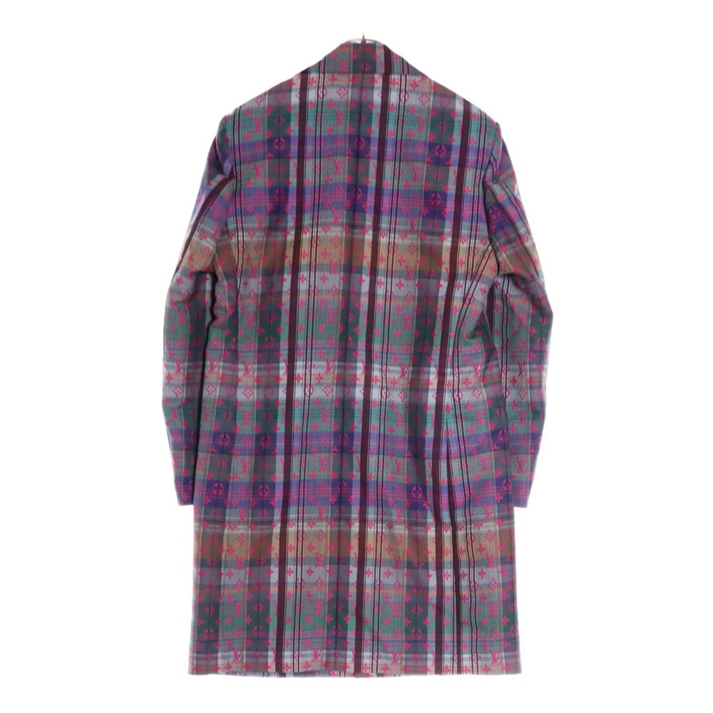 LOUIS VUITTON(ルイヴィトン) 21SS モノグラム ジャガード マドラスチェック総柄 3B チェスターコート ピンク/マルチカラー RM211 ZVW HKC71W