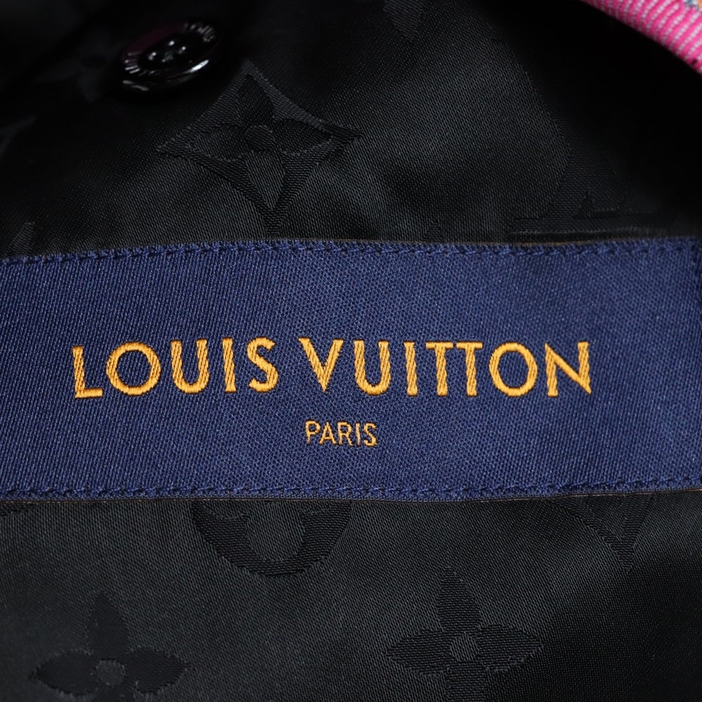 LOUIS VUITTON(ルイヴィトン) 21SS モノグラム ジャガード マドラスチェック総柄 3B チェスターコート ピンク/マルチカラー RM211 ZVW HKC71W