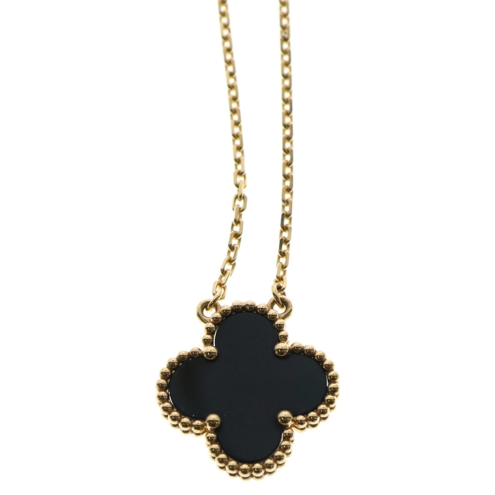 Van Cleef & Arpels(ヴァンクリーフアンドアーペル) ヴィンテージアルハンブラ オニキス ネックレス イエローゴールド Au750YG ジュエリー アクセサリー