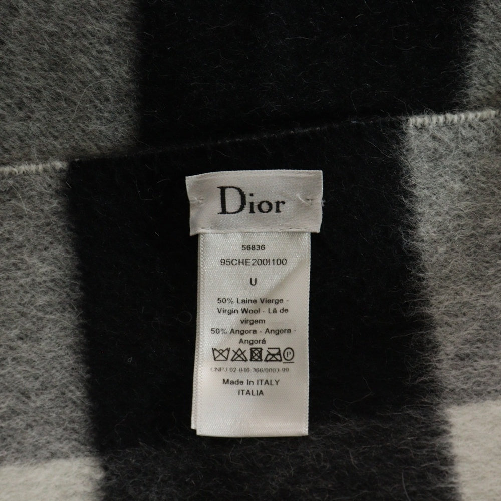 Christian Dior(クリスチャンディオール) ディオールオム ストール マフラー ブラック×グレー ウール 95CHE200I100