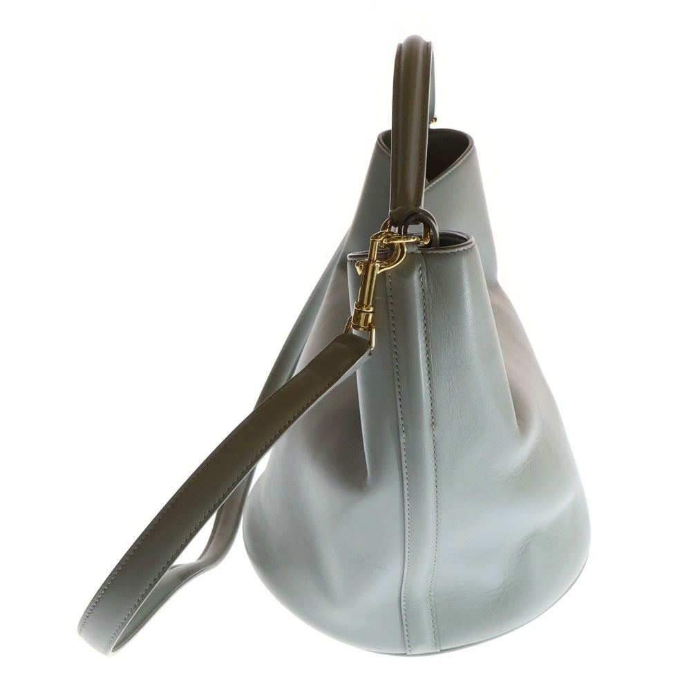 CELINE(セリーヌ) バケット16 2WAYバッグ ハンドバッグ ショルダーバッグ カーフスキン ライトブルー ゴールド金具