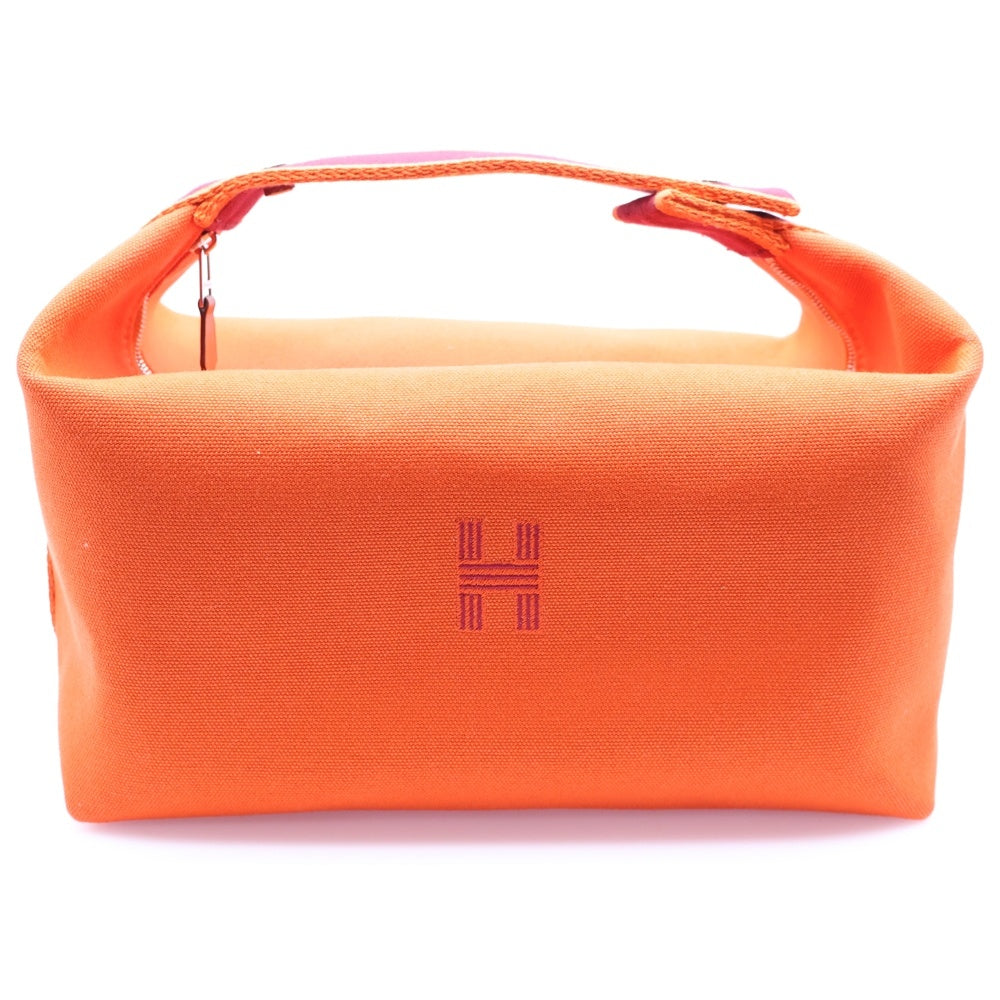HERMES(エルメス) ブリッドアブラックGM ハンドバッグ ポーチ オレンジ シルバー金具