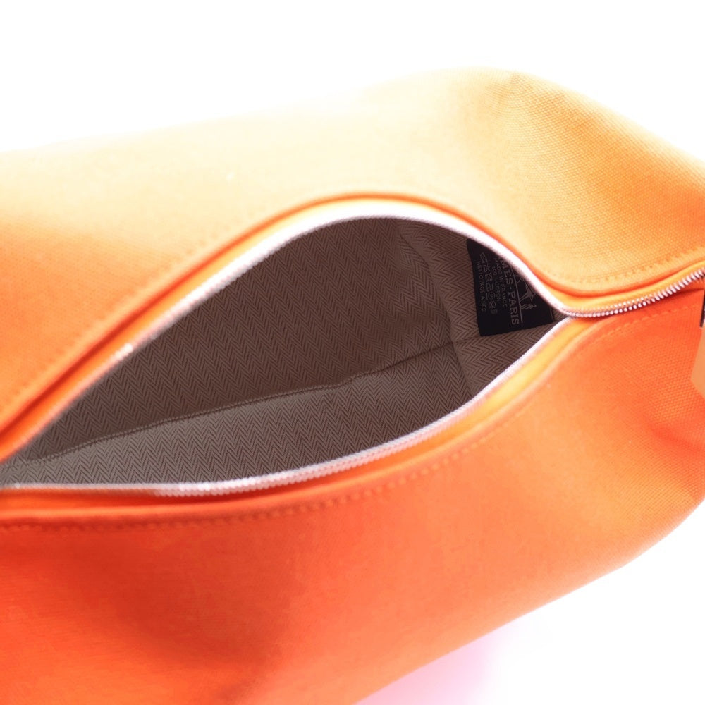 HERMES(エルメス) ブリッドアブラックGM ハンドバッグ ポーチ オレンジ シルバー金具