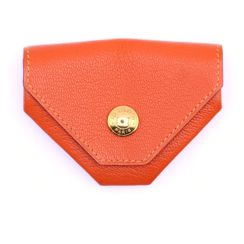 HERMES(エルメス) ルヴァンキャトル レザーコインケース 小銭入れ オレンジ □E刻印