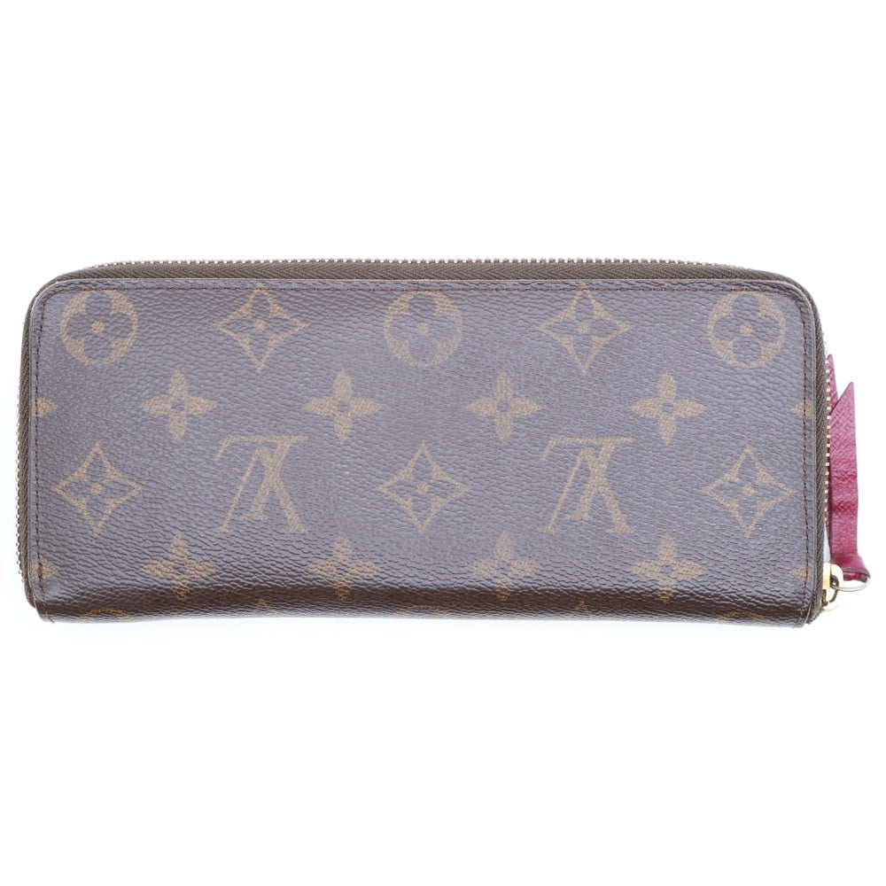 LOUIS VUITTON(ルイヴィトン) モノグラム ポルトフォイユクレマンス ラウンドファスナーレザーロングウォレット 長財布 ブラウン M60742