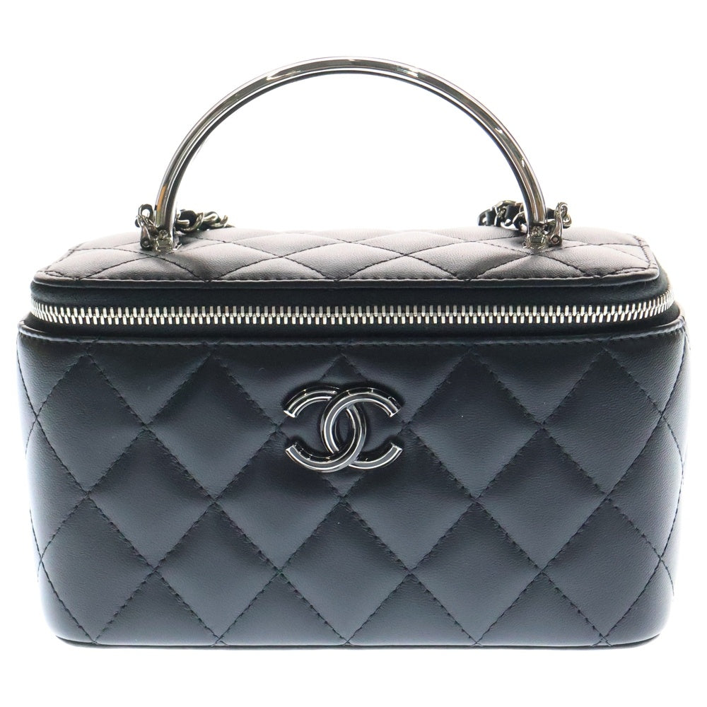 CHANEL(シャネル) ココマーク マトラッセ バニティ ラムスキン レザーチェーンショルダーバッグ ブラック レディース