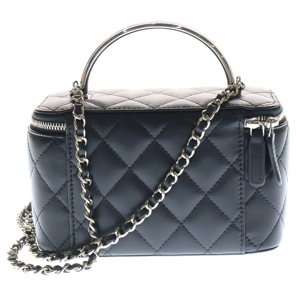 CHANEL(シャネル) ココマーク マトラッセ バニティ ラムスキン レザーチェーンショルダーバッグ ブラック レディース