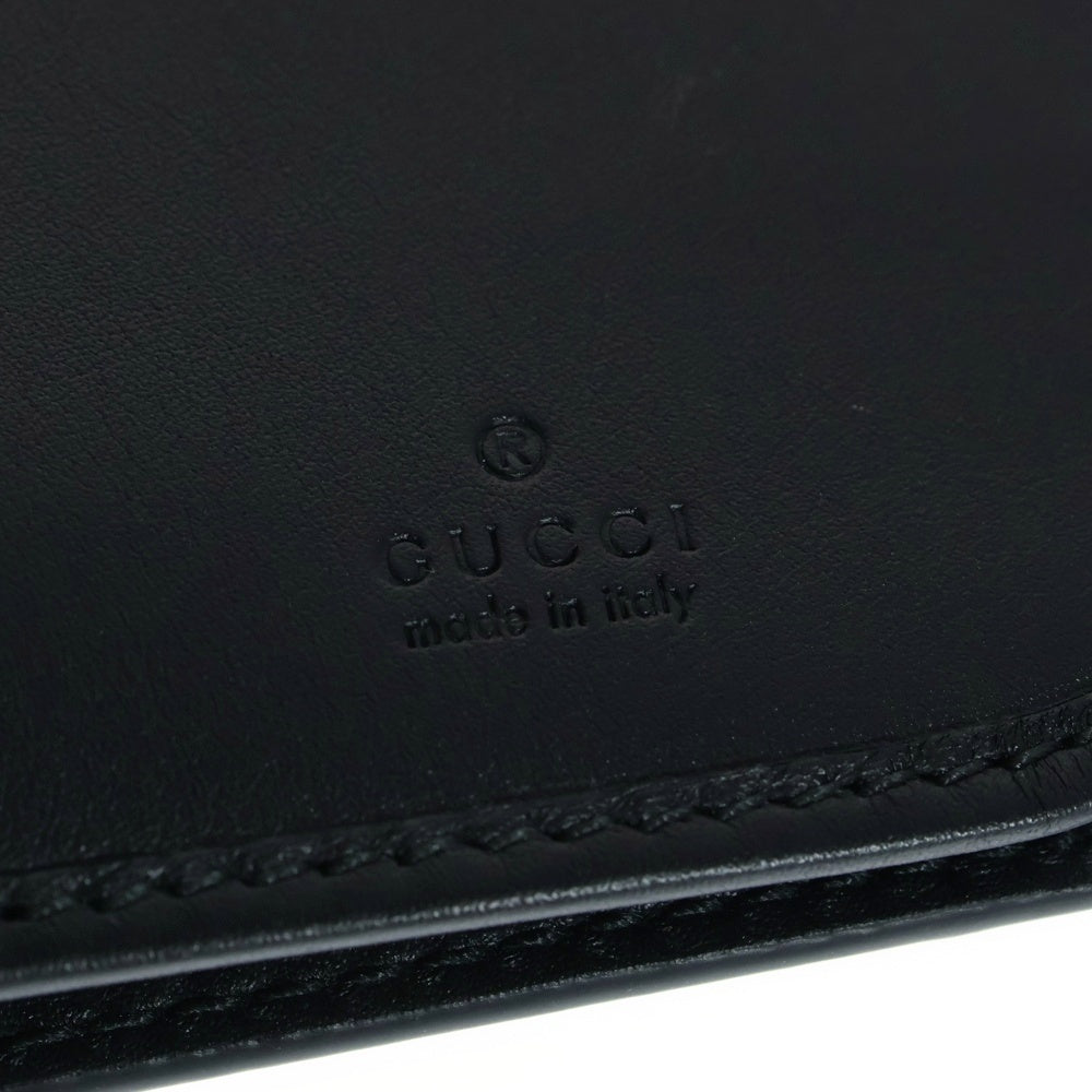 GUCCI(グッチ) GGエンブレム ロングウォレット 長財布 カードケース ブラック PVC レザー 821213