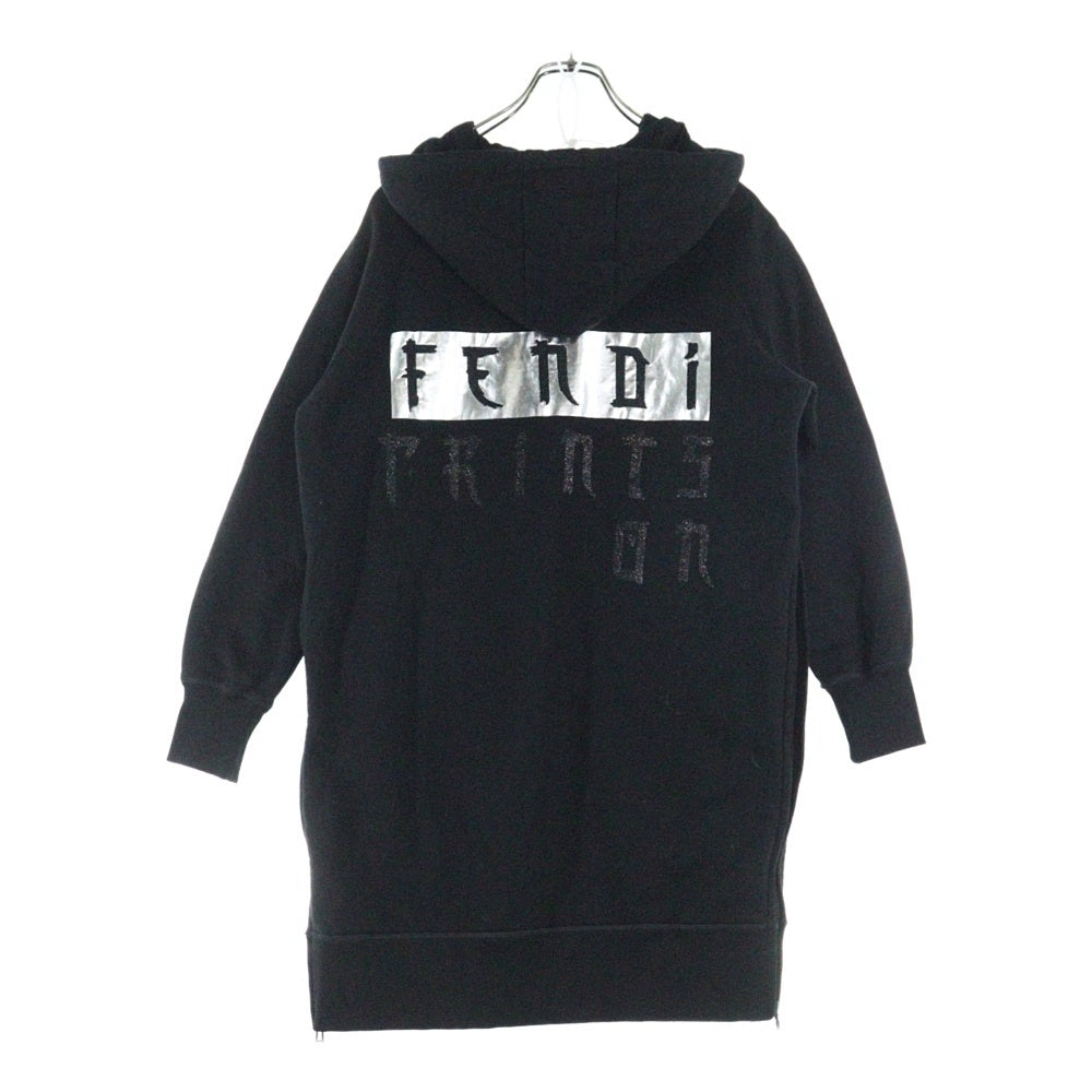 FENDI(フェンディ) フェンディ ニッキー ミナージュ コラボ サイドジップ ロング プルオーバー パーカー ブラック