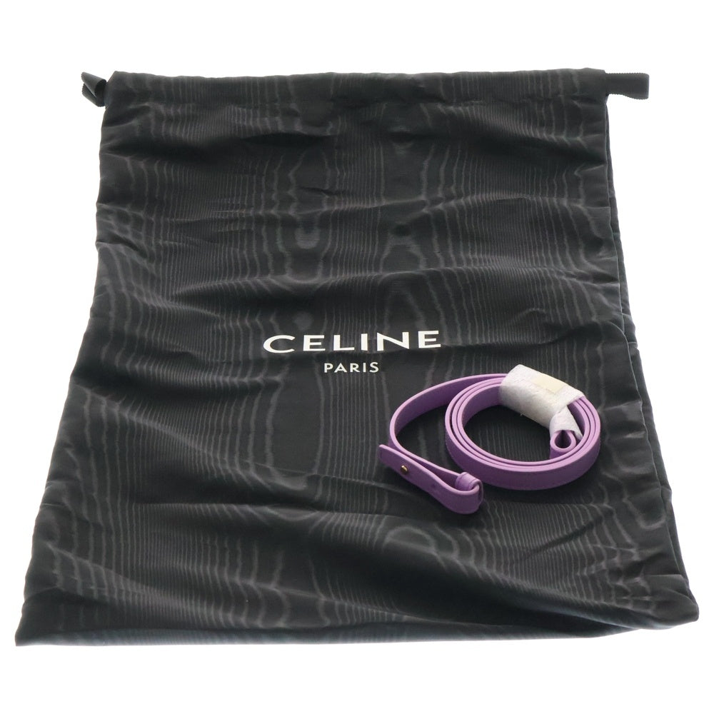 CELINE(セリーヌ) バーティカル カバ トートバッグ パープル×ホワイト コットン レザー