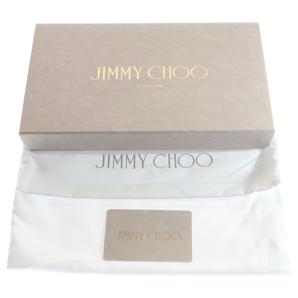 JIMMY CHOO(ジミーチュウ) スタースタッズ 二つ折り長財布 ロングウォレット ブラック レザー ラウンドジップ