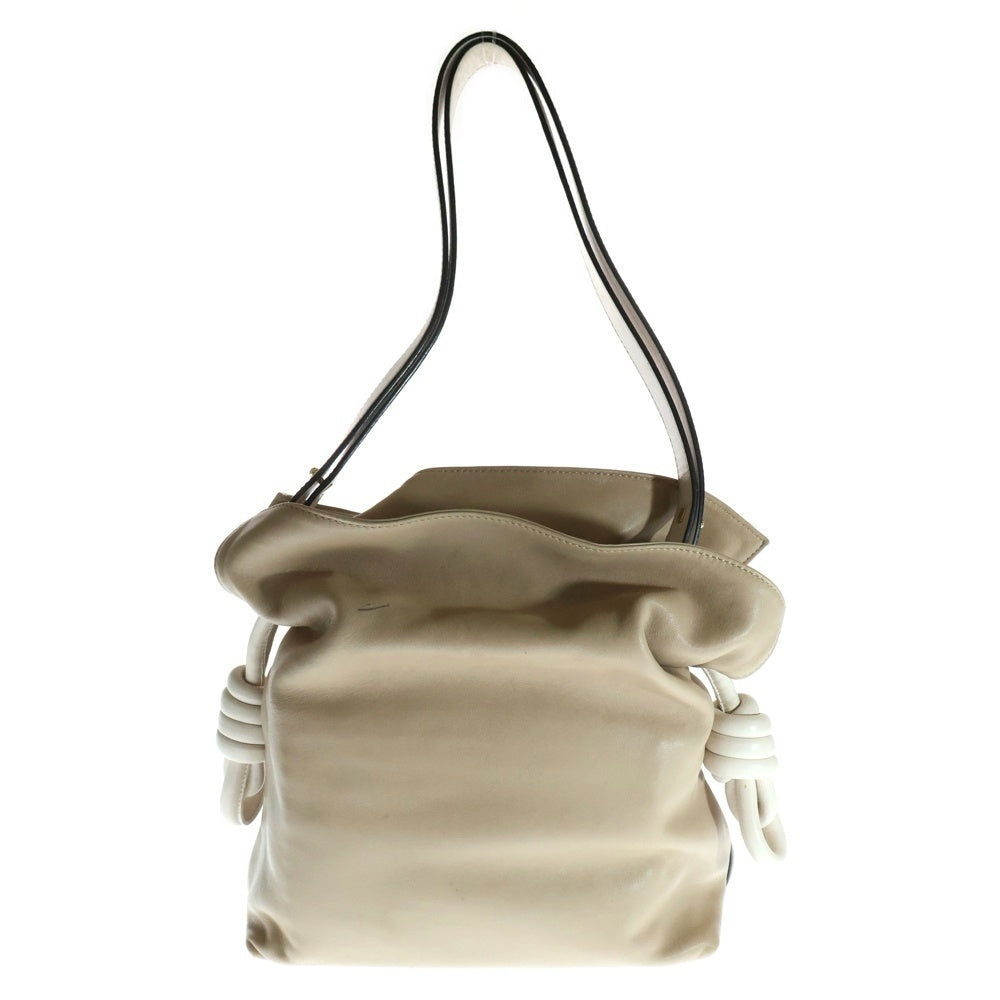 LOEWE(ロエベ) フラメンコ クラッチ レザー ハンド ワンショルダー バッグ ゴールド金具 ベージュ