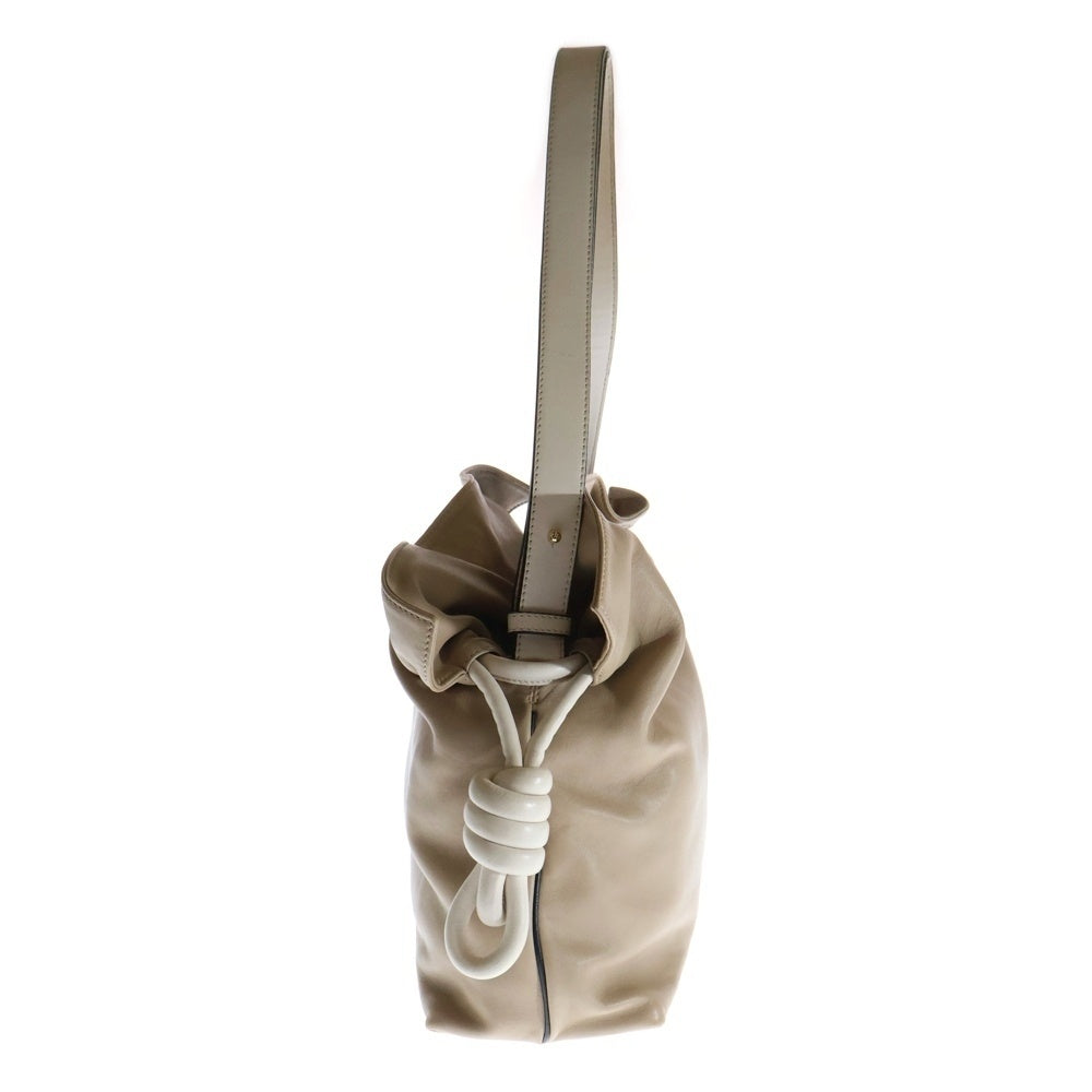 LOEWE(ロエベ) フラメンコ クラッチ レザー ハンド ワンショルダー バッグ ゴールド金具 ベージュ