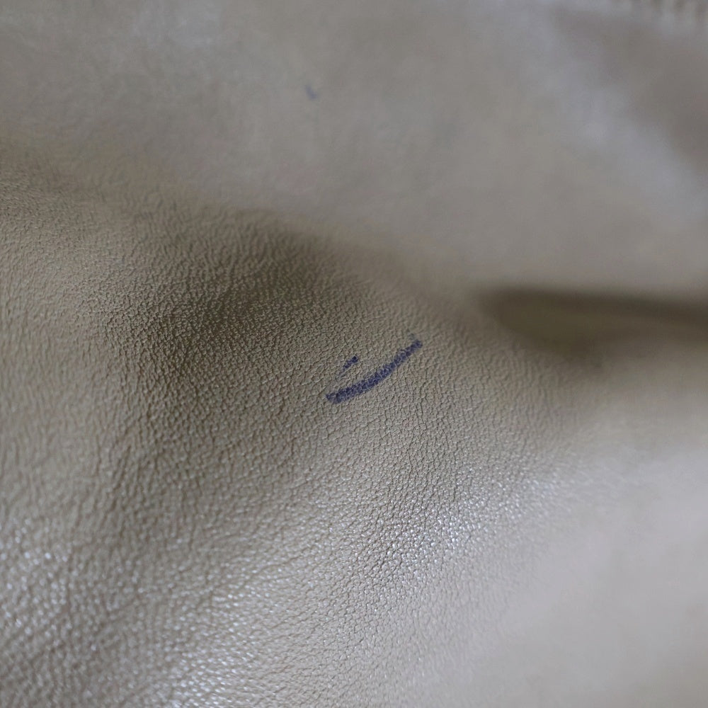 LOEWE(ロエベ) フラメンコ クラッチ レザー ハンド ワンショルダー バッグ ゴールド金具 ベージュ