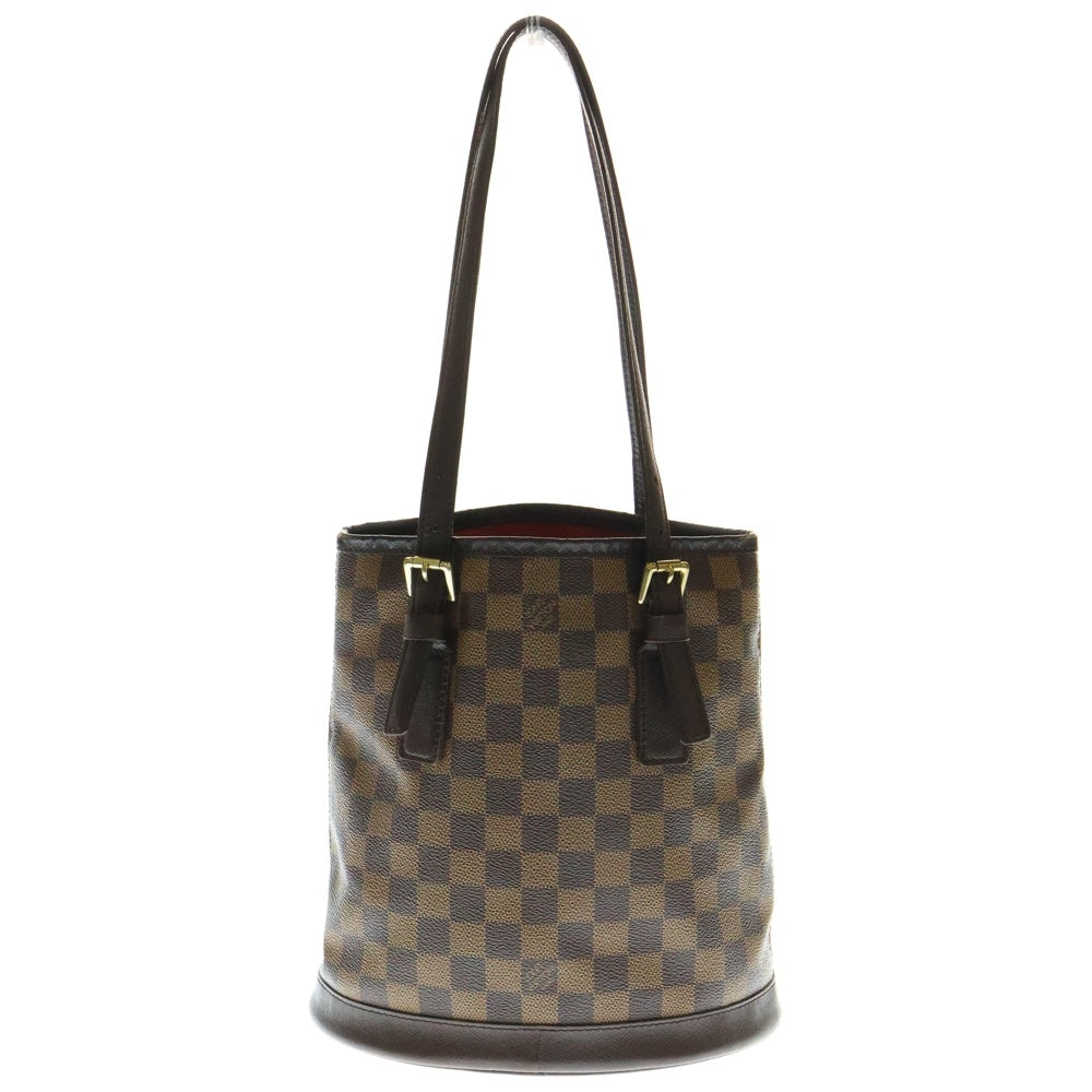LOUIS VUITTON(ルイヴィトン) マレ ダミエ エベヌ PVC レザー ハンドバッグ ゴールド金具 ブラウン N42240