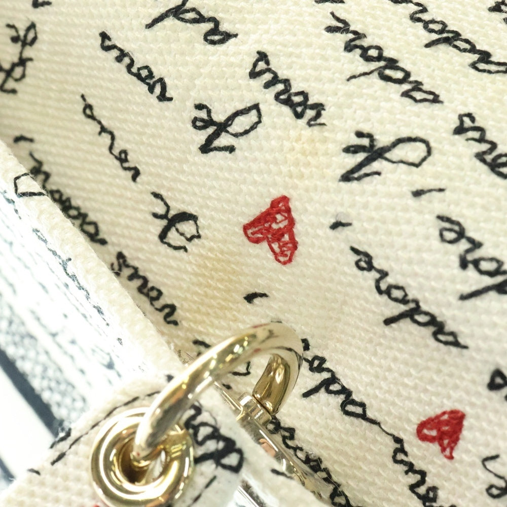 Christian Dior(クリスチャンディオール) レディディーライト アムール ミディアム ハンドバッグ ショルダーバッグ ゴールド金具 ホワイト キャンバス