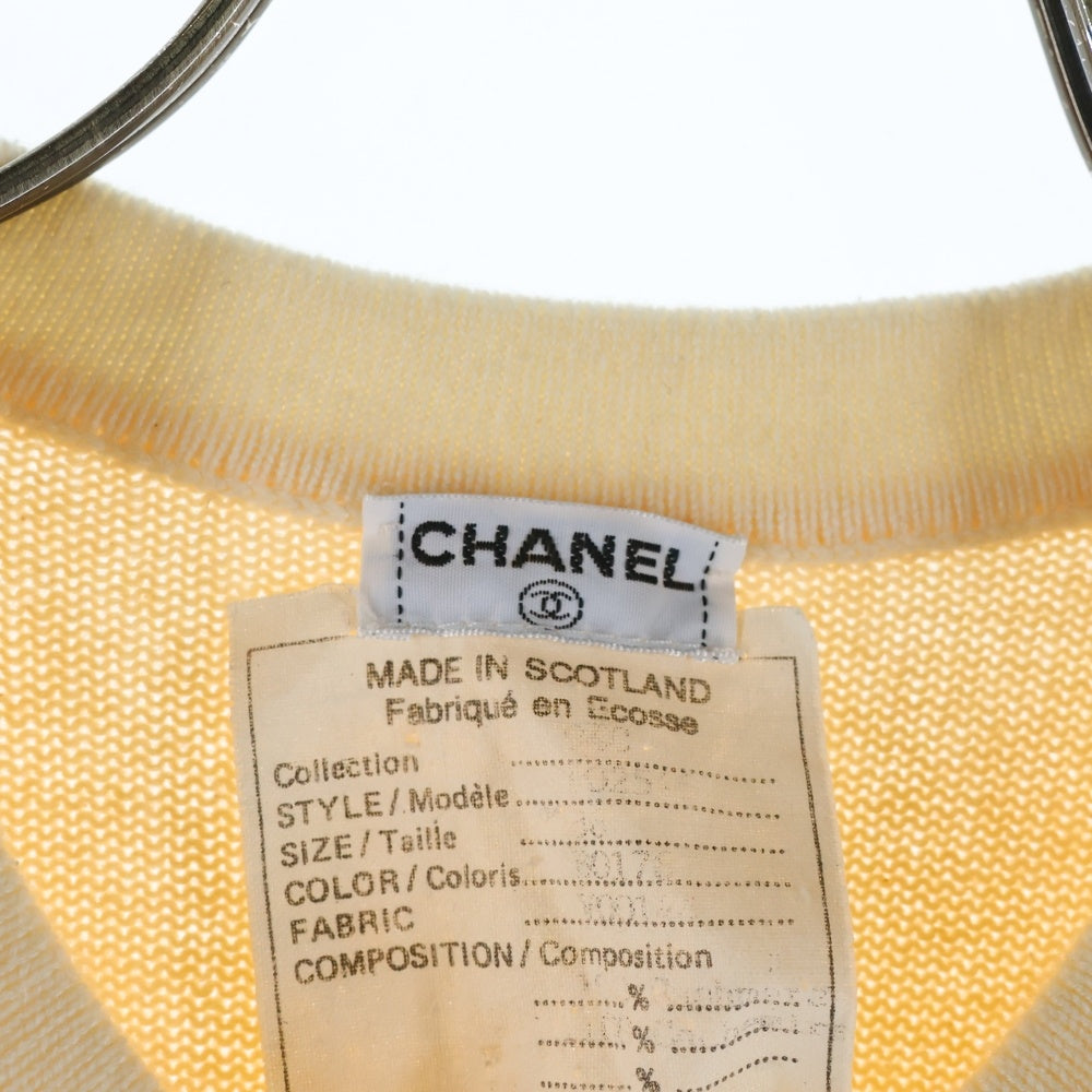 CHANEL(シャネル) 94P スプリングコレクション ココマークボタン クルーネック カシミヤニット カーディガン ベージュ レディース