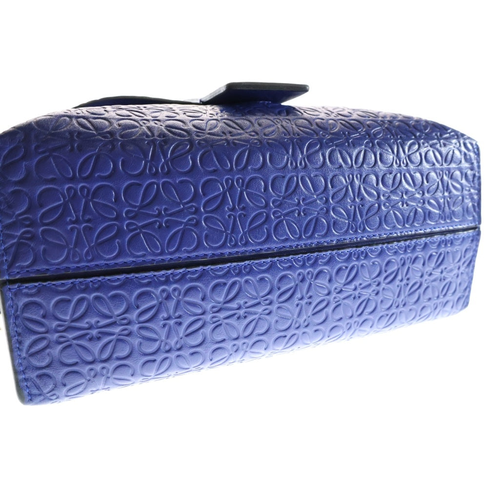 LOEWE(ロエベ) アナグラム アベニュー ショルダーバッグ チェーンバッグ ゴールド金具 ブルー レザー