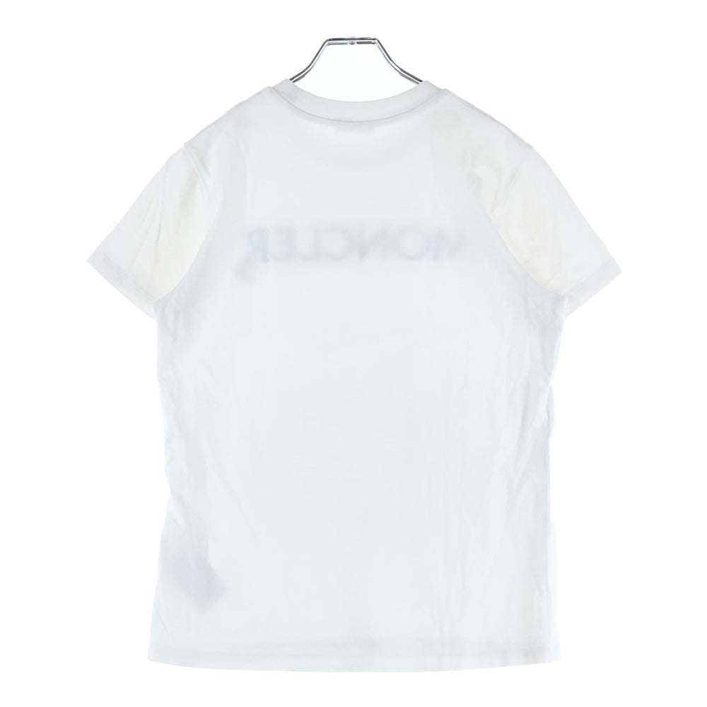 MONCLER(モンクレール) 23AW フロントロゴ刺繍 ワッペン クルーネック 半袖Tシャツ カットソー ホワイト I20938C00016 829HP