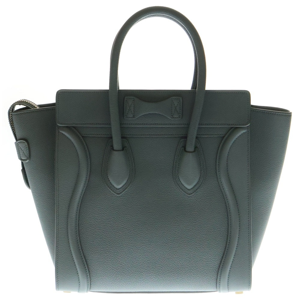 CELINE(セリーヌ) ラゲージ マイクロショッパー グレー レザー 2wayショルダーバッグ ハンドバッグ