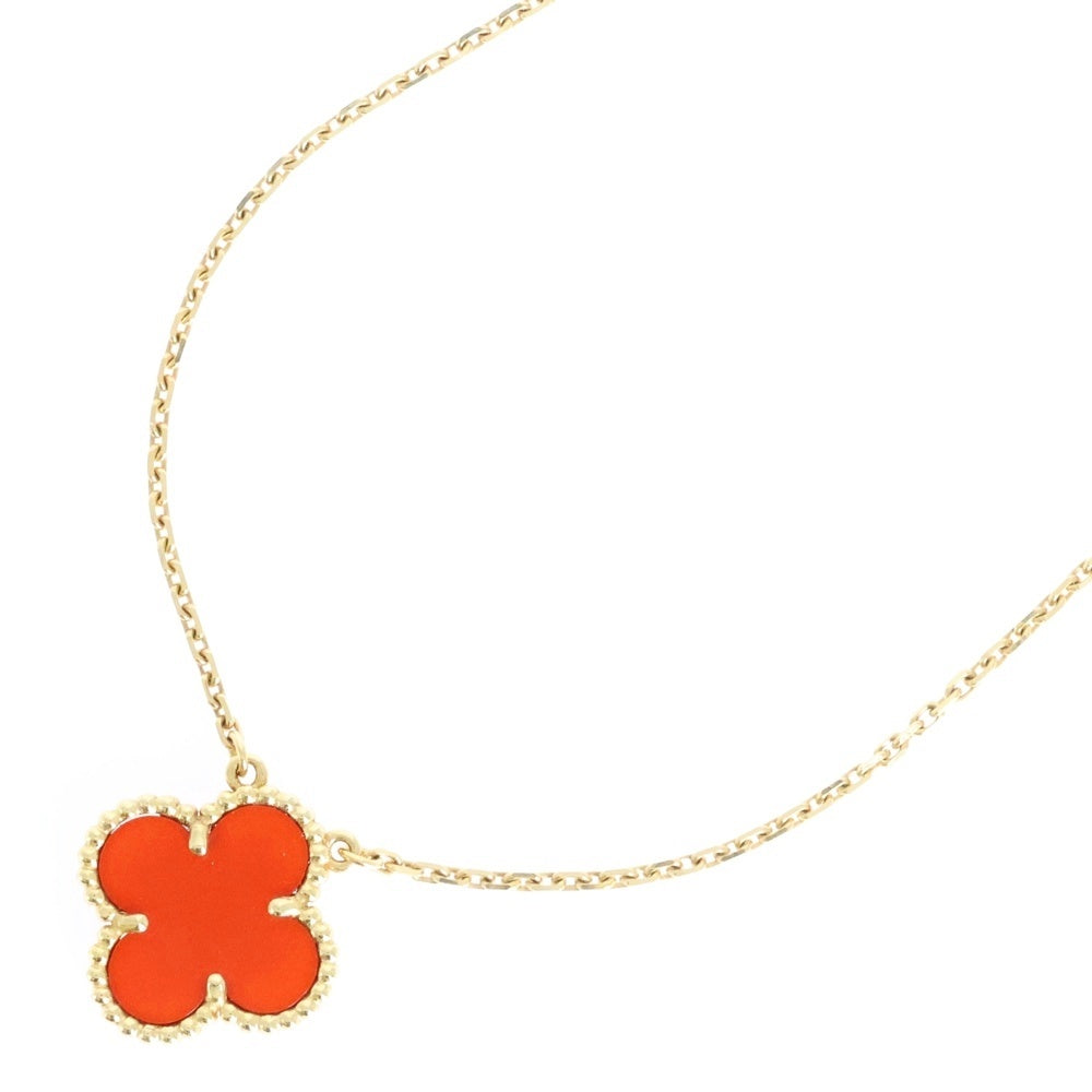 Van Cleef & Arpels(ヴァンクリーフアンドアーペル) ヴィンテージアルハンブラ カーネリアン ネックレス Au750 YG イエローゴールド VCARD38500 ジュエリー