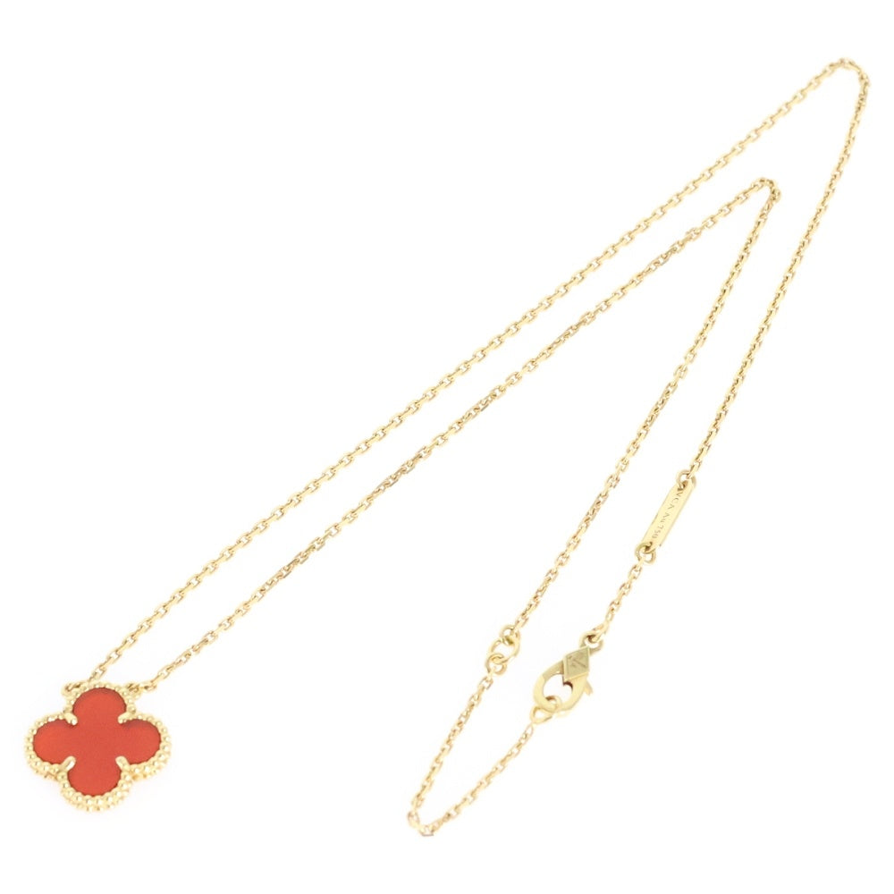 Van Cleef & Arpels(ヴァンクリーフアンドアーペル) ヴィンテージアルハンブラ カーネリアン ネックレス Au750 YG イエローゴールド VCARD38500 ジュエリー