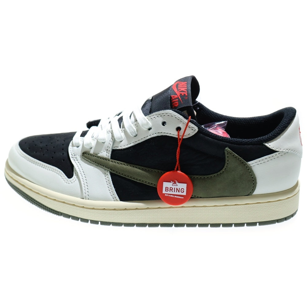 NIKE(ナイキ) ×TRAVIS SCOTT WMNS AIR JORDAN 1 LOW OG Medium Olive トラヴィススコット ウィメンズ エアジョーダン1 ローカットスニーカー US10/27cm DZ4137-106