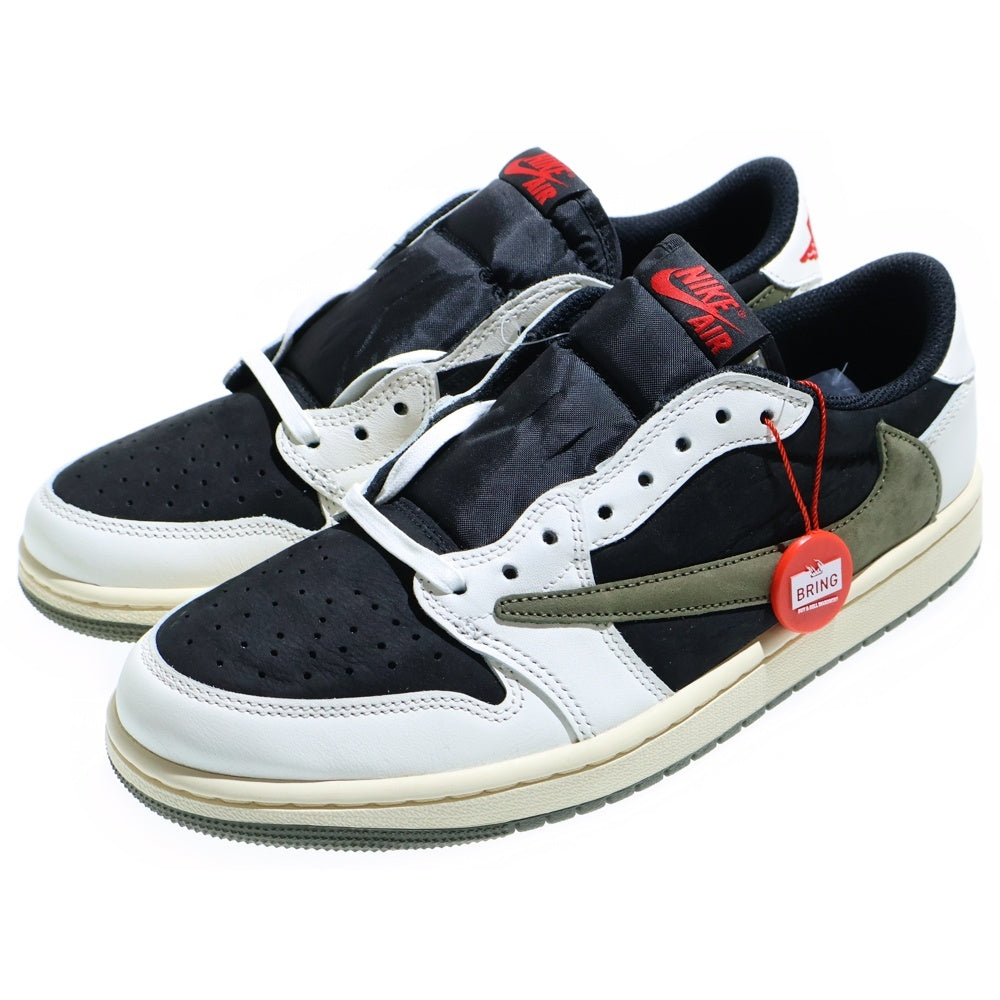NIKE(ナイキ) ×TRAVIS SCOTT WMNS AIR JORDAN 1 LOW OG Medium Olive トラヴィススコット ウィメンズ エアジョーダン1 ローカットスニーカー US10/27cm DZ4137-106