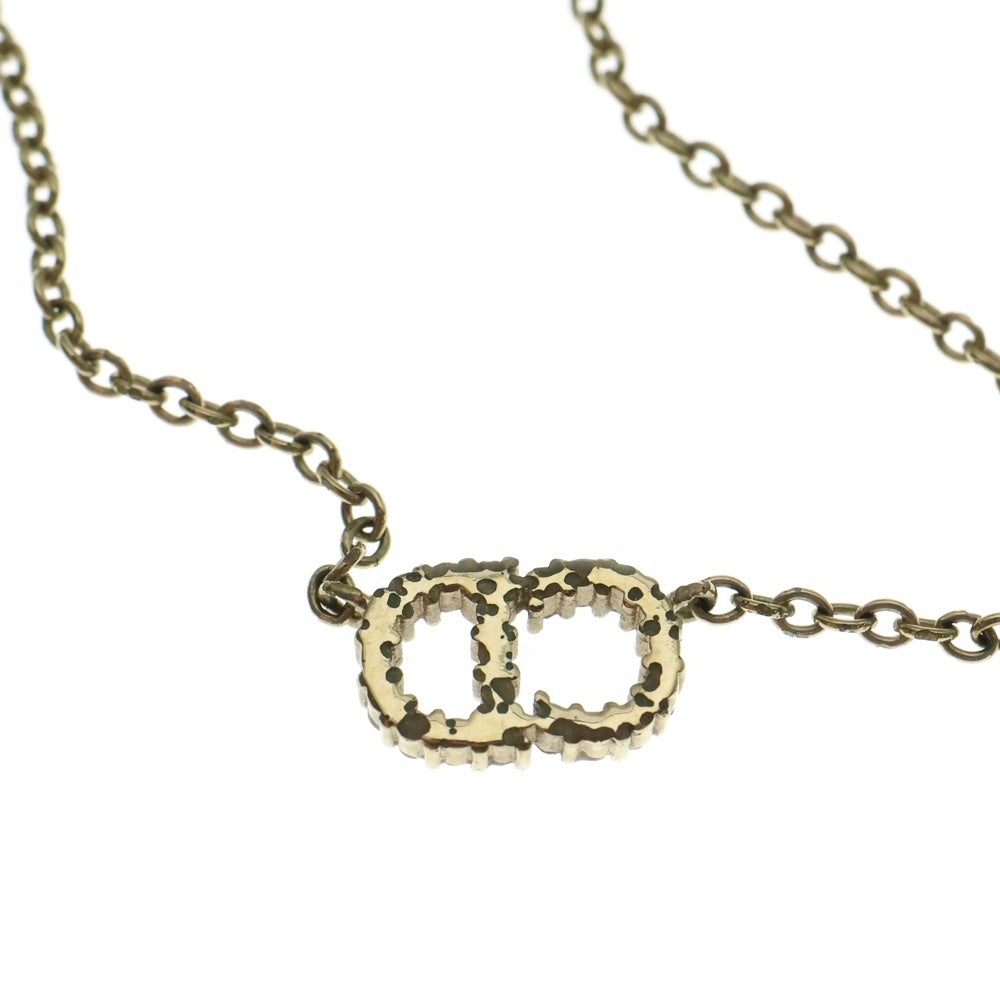 DIOR(ディオール) CDロゴ ラインストーン チェーン ネックレス ゴールド