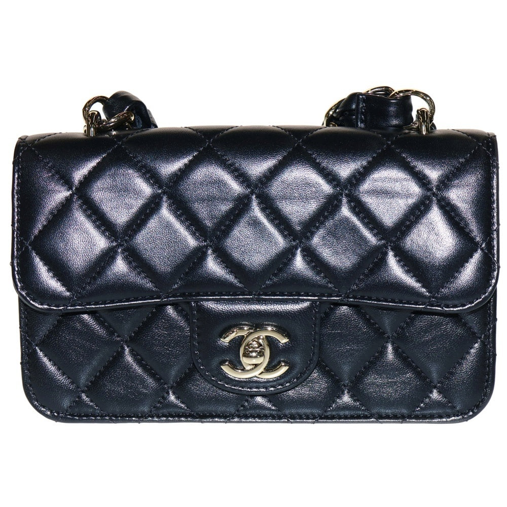 CHANEL(シャネル) マトラッセ20 チェーンショルダーバッグ 2wayハンドバッグ ブラック ラムスキン シングルフラップ ゴールド金具