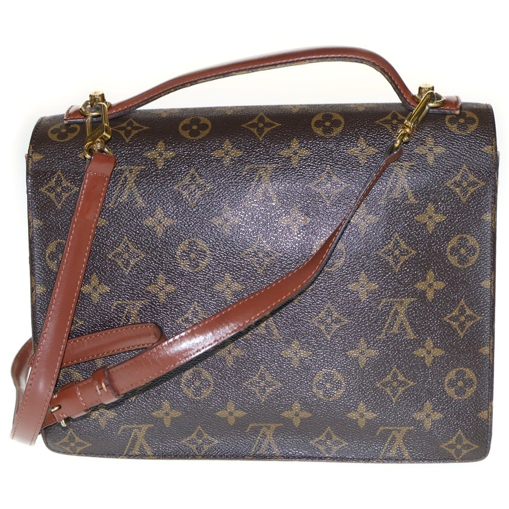 LOUIS VUITTON(ルイヴィトン) モノグラム モンソー 2WAYバッグ ショルダーバッグ ハンドバッグ ブラウン ゴールド金具 レザー×PVC M51185