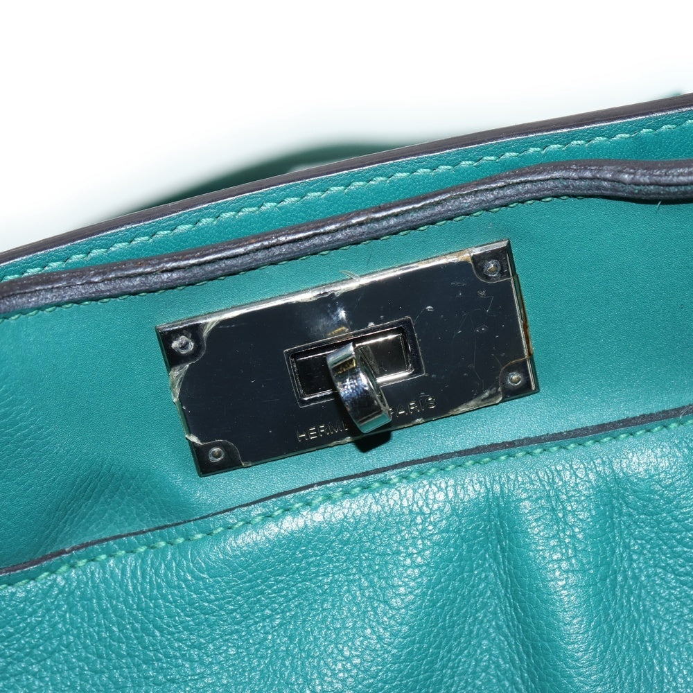 HERMES(エルメス) ツールボックス26 マラカイト エバーカラー 2WAY ハンドバッグ ショルダーバッグ シルバー金具 □Q刻印