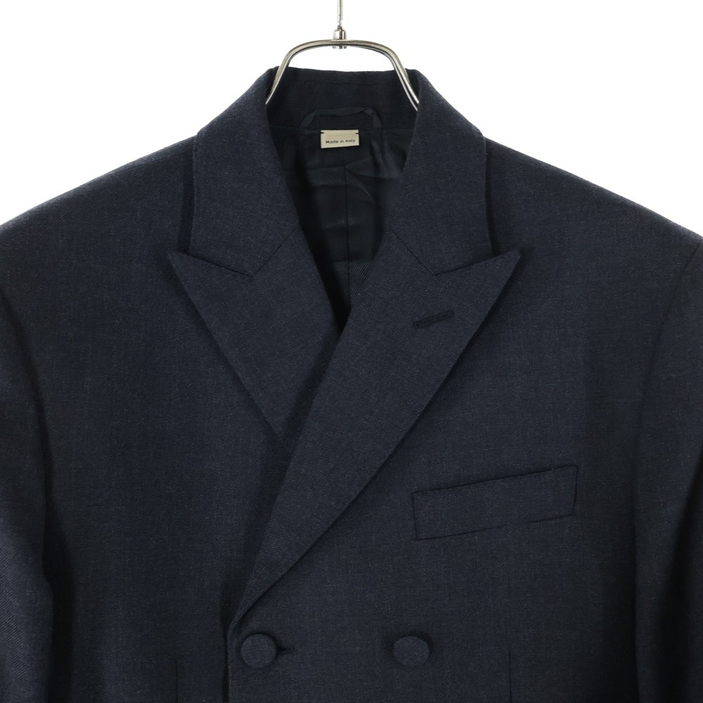 GUCCI(グッチ) 袖ワッペンロゴラベル ダブルブレスト ウール テーラードジャケット グレー 732605